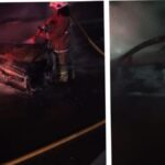 Honda HR-V Terbakar Usai Tabrak Truk di Tol Jagorawi